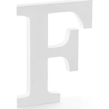 Obraz Písmeno F PartyDeco bílé dřevěné 16x20 cm