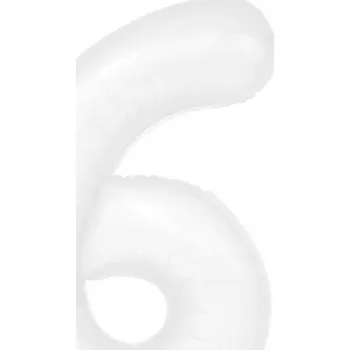 Balónek Fóliový balónek ČÍSLICE 6 bílý velký 100 cm narozeniny