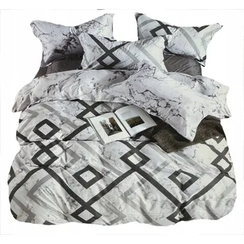 Povlečení SADA POVLEČENÍ 200X220 SATÉN 3 Č. + 2 POVLAKY NA POLŠTÁŘE 70X80 WZÓR GEOMETRYCZNY