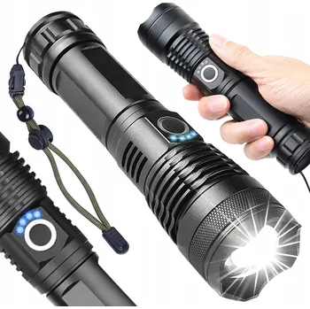 Svítilna VÝKONNÁ LED TAKTICKÁ SVÍTILNA NABÍJECÍ ZOOM PRO PŘEŽITÍ