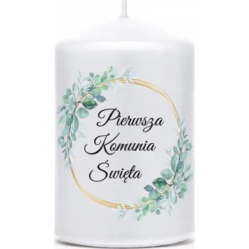 Svíčka Matná klubová svíčka Bílá svíčka ke Svaté Přijímání 8 cm Neokomunikant