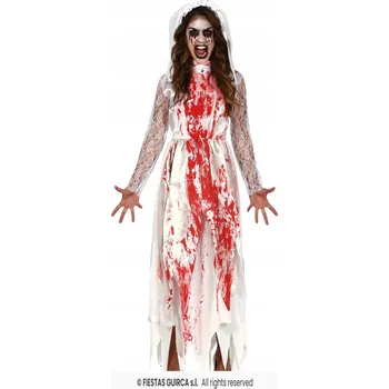 Karnevalový kostým Halloweenský Kostým pro dospělé "Krvavá nevěsta", vel XL