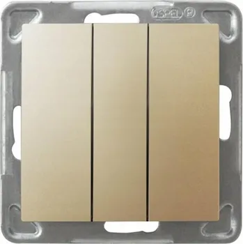 vypínač Trojitý vypínač Klasik, Pod omítku Ospel zlatý ŁP-24Y/m/28