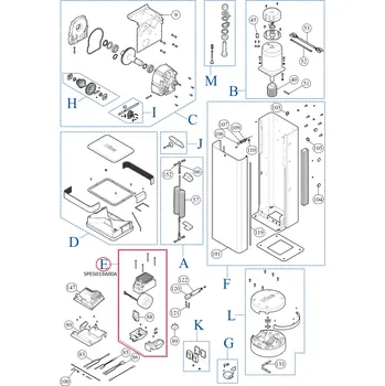 Pohon brány SPEG019A00A sestava s trefem pro závory M-BAR/L-BAR