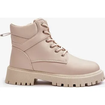 Dámská zimní obuv Dámské zateplené kozačky na zip Béžová Gremiva 39