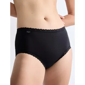 Dámské spodní prádlo Dámské kalhotky 24/7 Cotton Lace Midi - Sloggi černá (0004) 050