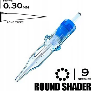 Tetovací jehla Jehly/Cartridge na tetování a PMU Emalla Eliot 1009RSL | 9 RS 0,30MM ROUND SHADER