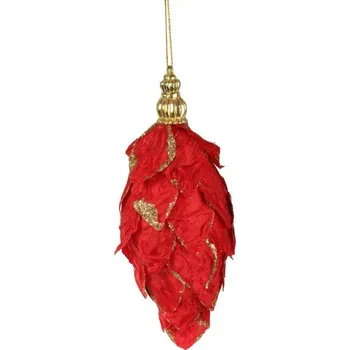 Vánoční ozdoba Ozdoba na stromeček rampouch červený se třpytkami 14 cm VÁNOČNÍ K ZDOBENÍ STROMEČKU