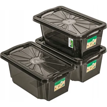 Úložný box 3x Nádoba 6,5L Franz pro skladování, stohovatelná + Víko