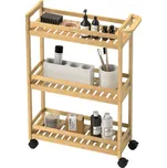 3-patrový servírovací vozík z bambusu, 55 x 20 x 75 cm | přírodní