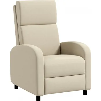 Křeslo Čalouněné TV křeslo polohovací | krémově bílé