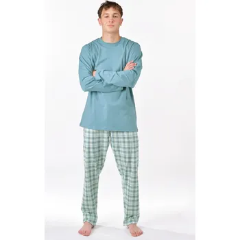Pánské pyžamo Pánské pyžamo dlouhé 79189P zelené vel.3XL - Gina