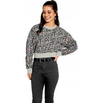 Dámská mikina Dámská MIKINA , krátká bavlna leopardí vzor *S/M