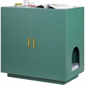 Toaleta pro kočku Skříňka na záchod 80x50x79 CM Toaleta Pro Kočky Dřevěná s dvojitými dveřmi