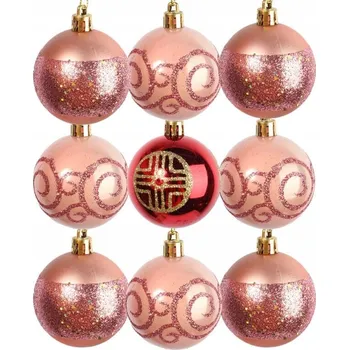 Vánoční dekorace Sada růžových vánočních baněk na stromeček Goliat