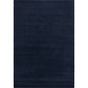 Koberec Tmavě modrý ručně tkaný vlněný koberec 200x290 cm Textured Wool Border – Flair Rugs ID_1787580