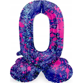 Balónek Fóliový balónek „Číslice 0 stojící - Galaxy Splash“,Ă, 28", DGT