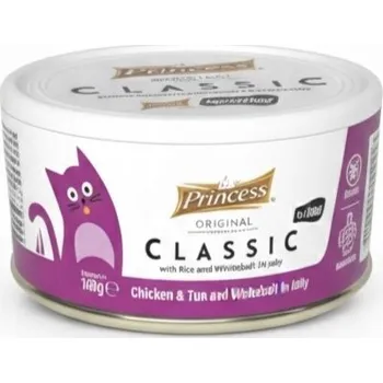 Krmivo pro kočku Princess Classic 70g Kuřecí tuňák Šprot v želé pro kočky ultra chuť