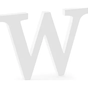 Obraz Písmeno W PartyDeco dřevěné bílé 26,5 x 19 cm