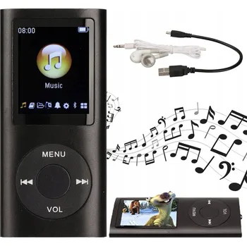MP3 přehrávač Spacnana černý 64 GB Bluetooth diktafon