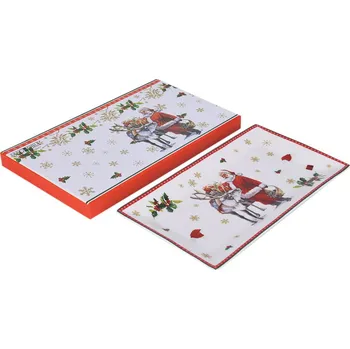 Talíř Vánoční talíř / podnos, porcelán MAGNOBLE MIKOŁAJ I RENIFER 25 x 12 cm