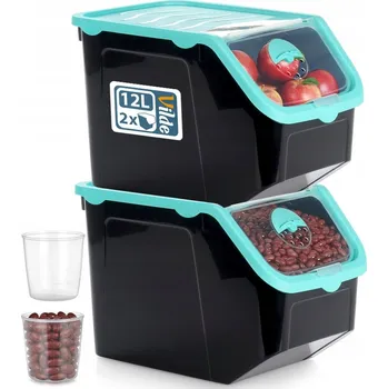 Dóza na potraviny 2x Nádoba na ZELENINU OVOCE cibuli brambory česnek kuchyňská pro skladování