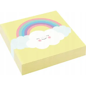 Papírový ubrousek Ubrousky Duha a Obláček žluté 25 x 25 cm 20 kusů