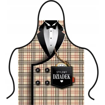 Kuchyňská zástěra Zástěra ke Dni dědečka – Stylový vzor kostky s hodinkami