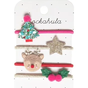 Obraz VÁNOČNÍ PONÍČKY 4 ks gumičky na vlasy ROCKAHULA KIDS