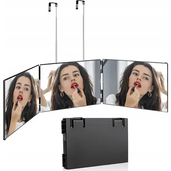 Zrcadlo SKLÁDACÍ ZRCADLO NA VLASY, TŘÍSTRANNÉ ZRCADLO 360 STUPŇŮ PRO STŘÍHÁNÍ VLASŮ