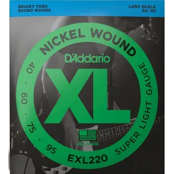 Struna pro kytaru a smyčcový nástroj D'addario EXL220 Struny pro baskytaru 40-95