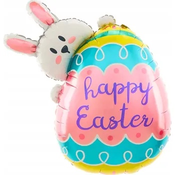 Balónek Fóliový balónek Zajíček s Kraslicí 72x81 cm Velikonoce