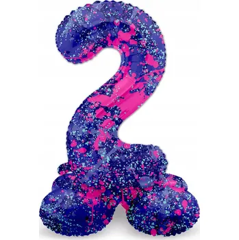 Balónek Fóliový balónek stojící číslice 2 dva Flek 41 cm