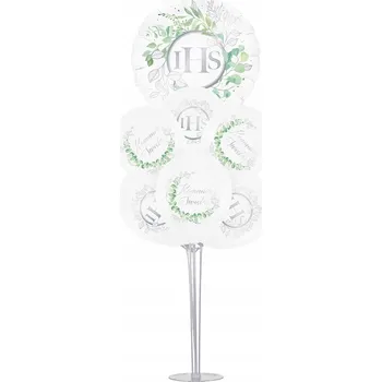Balónek Sada balónků na Svaté Přijímání Eukalyptus 8 ks latexové balónky, fóliový stojan