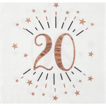 Papírový ubrousek Ubrousky k 20. narozeninám 33 cm 10 ks