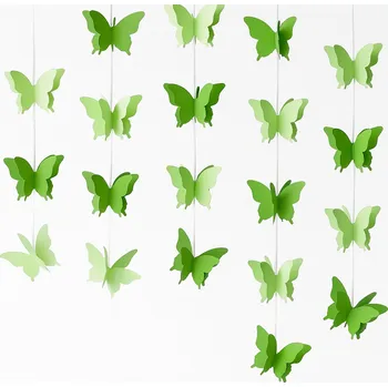 Závěsná dekorace na zeď Motýlci zelení 3m Závěs Fotokoutek Girlanda