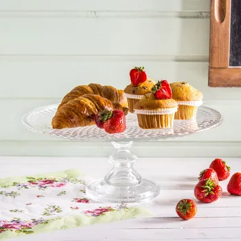Skleněný stojan na dort, cukroví a ovoce EDWANEX KARO 36 cm