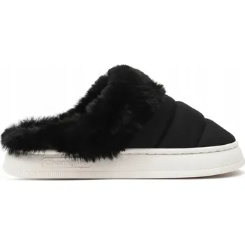 Dámské pantofle Dámské Pantofle s kožešinou, prošívané, domácí Bamboše černé, pohodlné, módní, 36/37