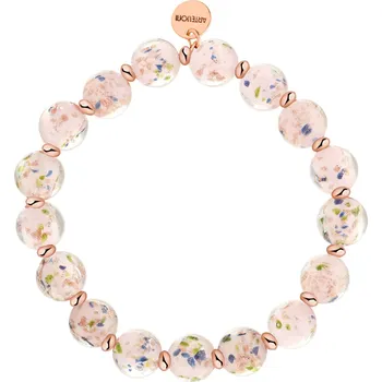 Náramek Pozlacený náramek z mosazi se skleněnými detaily - AR543-0378