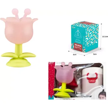 RKToys silikonové kousátko ve tvaru květinky růžové