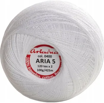 Příze Háčkovací Příze Ariadna Aria 5 bílá 100 g 425 m