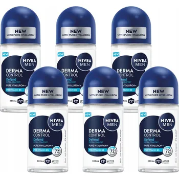 Nivea Men Derma Control Defend pánský antiperspirant 72h kuličkový 50 ml x6