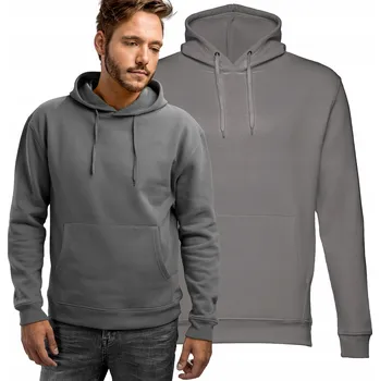 Pánská mikina Módní teplá tepláková mikina HOODIE s klokanka s kapucí, šedá, XXL