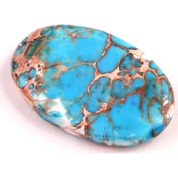 Materiál na výrobu šperku Kabošon Syntetický Tyrkys č.5294 (37x24x7mm)