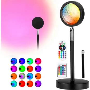 Lampička PROJEKTOR LAMPA IMITACE ZÁPADU SLUNCE LED RGB SUNSET NOČNÍ LAMPA + DÁLKOVÉ OVLÁDÁNÍ