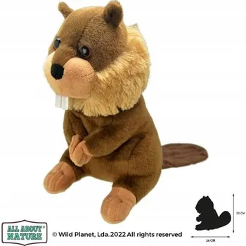 plyšák Ručně šitý plyšák bobr All About Nature 15 x 25 cm