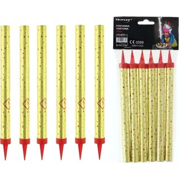 Dortová svíčka Fontány na dort Triplex 18 cm, 6 kusů