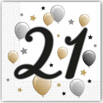 Papírový ubrousek Ubrousky k 21. narozeninám 33cm 20 KS
