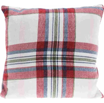 Polštář HOMESTYLING Dekorativní Polštář 45 x 45 cm kostka bílo/červená