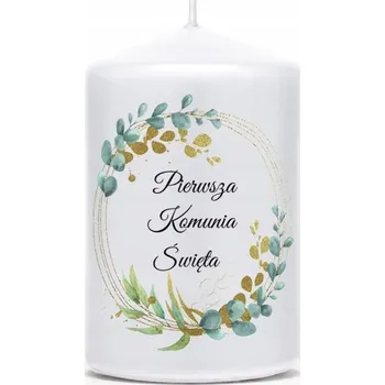 Svíčka Matná klubová svíčka Bílá svíčka ke Svaté Přijímání 8 cm Neokomunikant